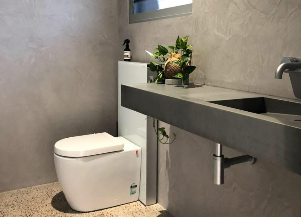 Modern microcement bathroom Melbourne